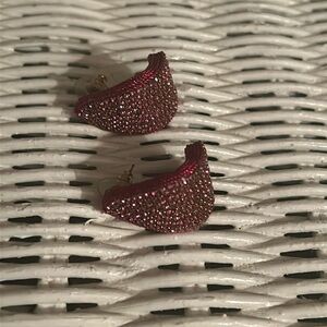 Anthropology Fuchsia Petra Crystal Drop (Hand Made) Earrings